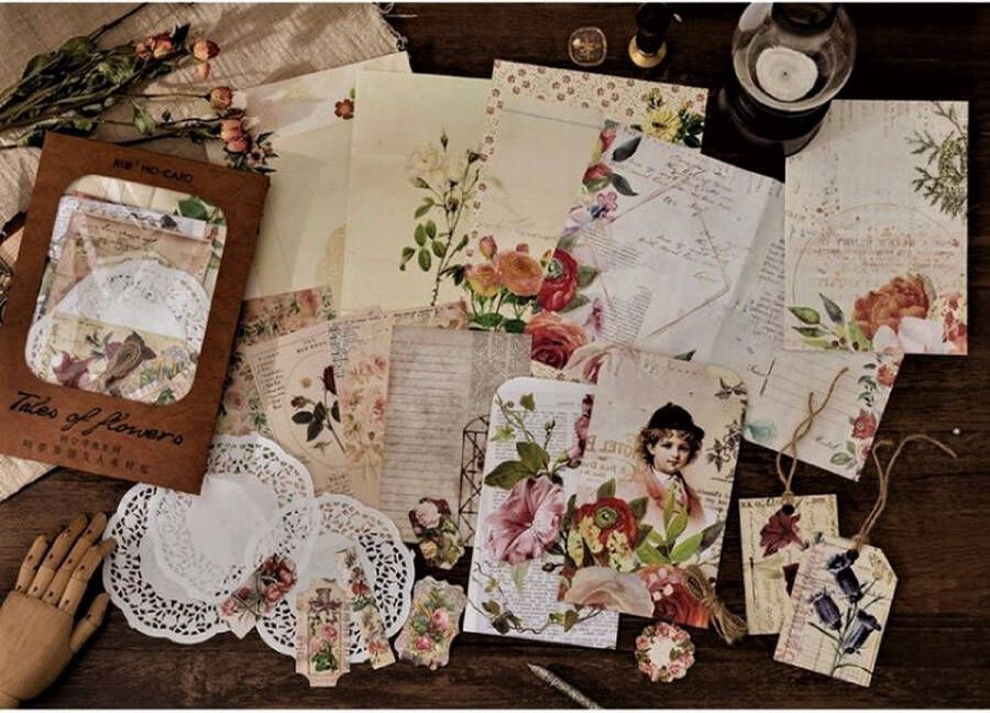 Meer Leuks Journaling Papier Set Tales of Flowers Set voor o.a. Bulletjournal Scrapbooking en kaarten maken