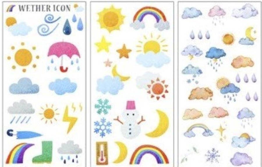 Meer Leuks Stickerset Het Weer Stickers Weerbericht Hobbystickers