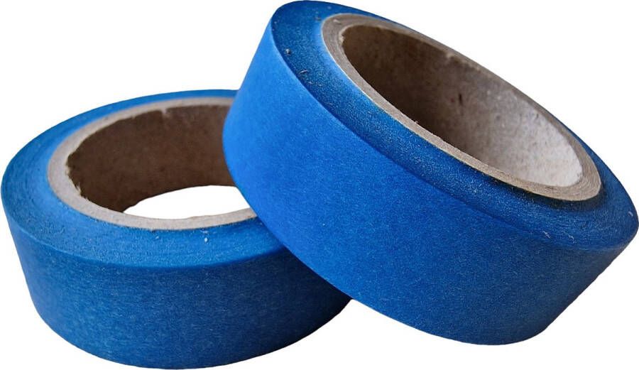 Meer Leuks Washi Tape Blauw 10 meter x 1.5 cm. Masking Tape Rol Blauw Plakband Blue Tape
