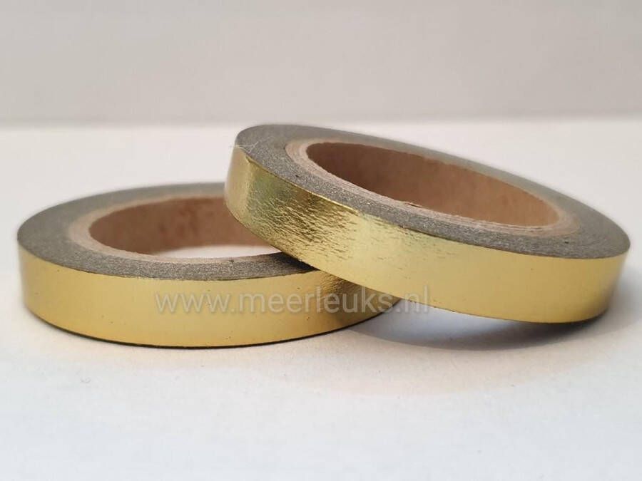 Meer Leuks Washi Tape Foil Goud 2 rollen 10 meter x 7.5 mm. Masking Tape Gold