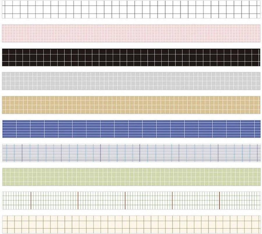 Meer Leuks Washi Tape Ruitjes 10 rollen Masking Tape Ruit