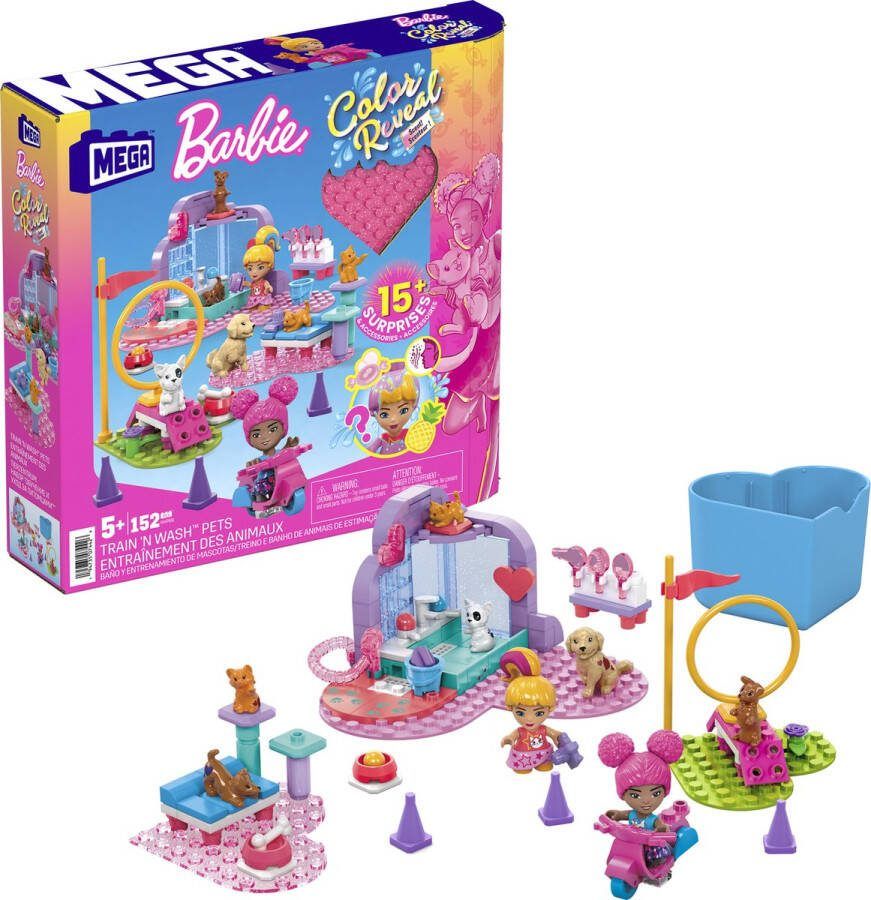 Mega Barbie Color Reveal Huisdieren trainen en wassen