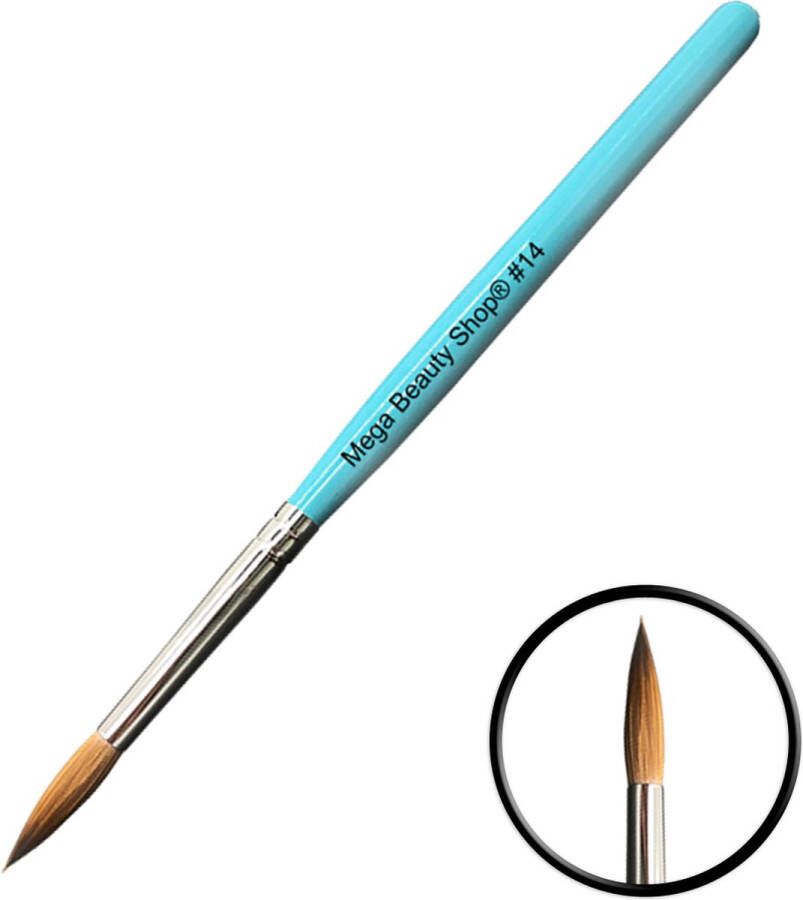 MEGA BEAUTY SHOP Kolinsky acryl penseel #14 Blauw Kolinsky penseel- Acryl penseel- Acryl nagels