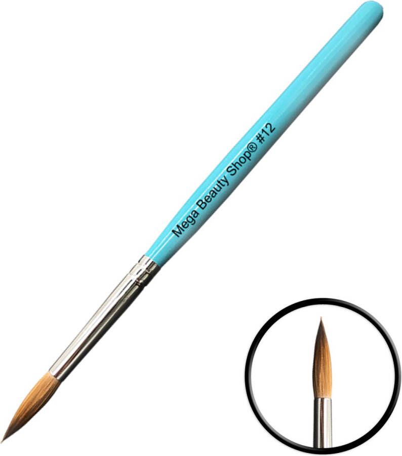 MEGA BEAUTY SHOP Kolinsky acryl penseel round #12 Blauw Kolinsky penseel- Acryl penseel- Acryl nagels