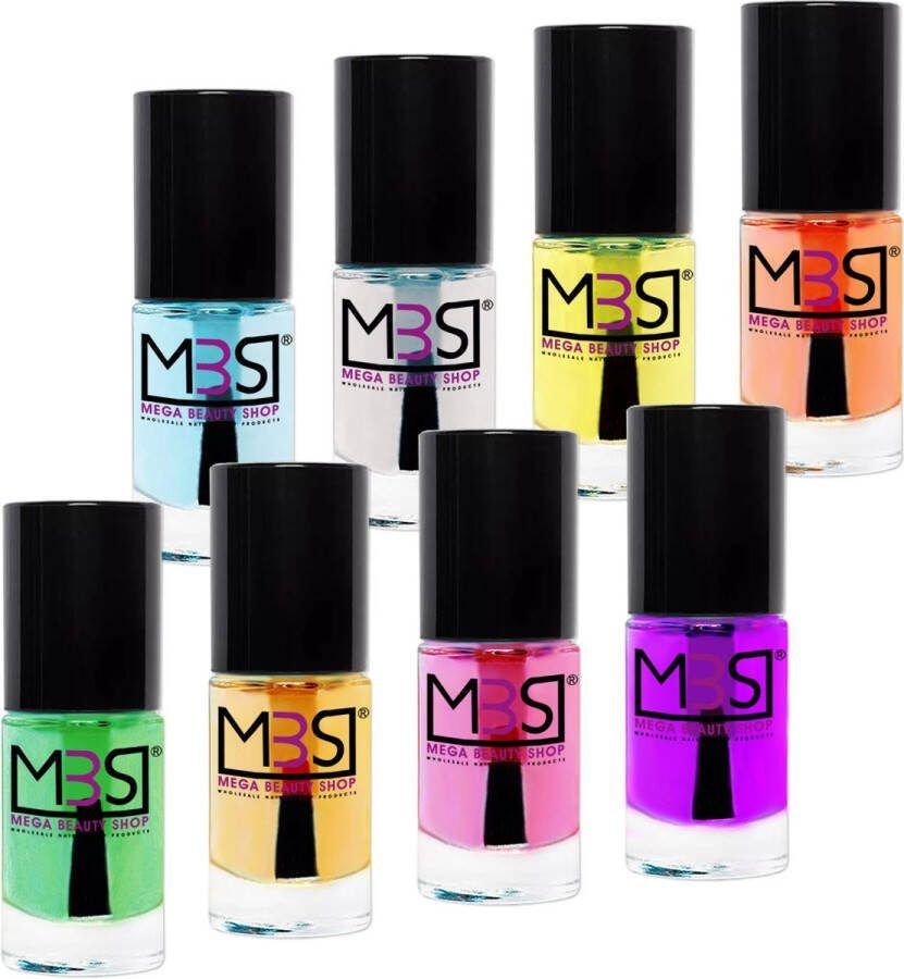 MEGA BEAUTY SHOP Nagelriemolie 5 ml (set 8 stuks) Nagelriem Verzorging Olie Nagel Riem Cuticle Therapy Oil