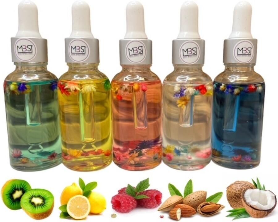 Mega Beauty Shop Nagelriemolie met pipet 30ml. set mix nagelverzorging cuticle therapy