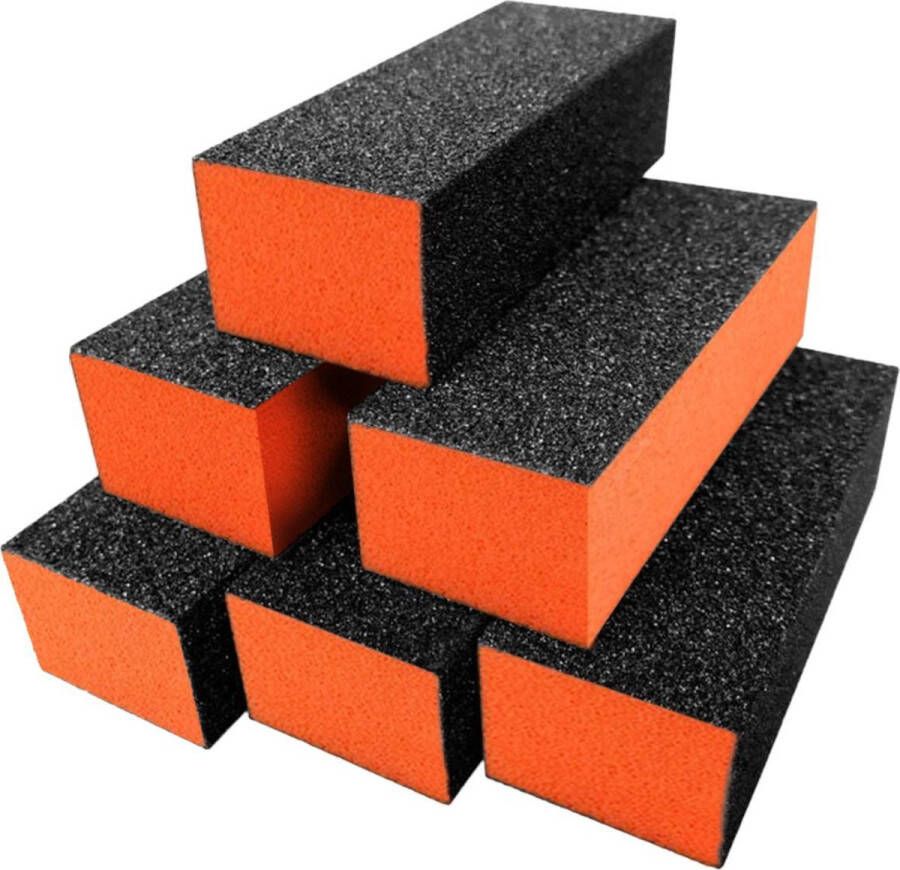 MEGA BEAUTY SHOP Polijstblok zwart oranje (10stuks)- Buffer Blok- Nagelvijl- Nagel Bufferblok- Manicure- Nagelvijlen