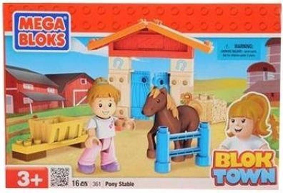 Mega Bloks Blok Town Ponystal Constructiespeelgoed