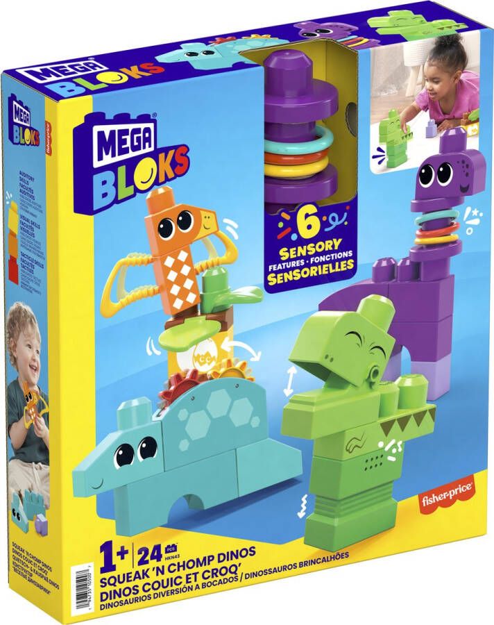 Mega Bloks Squeak N Chomps Dino&apos;s Bouwset 24dlg.