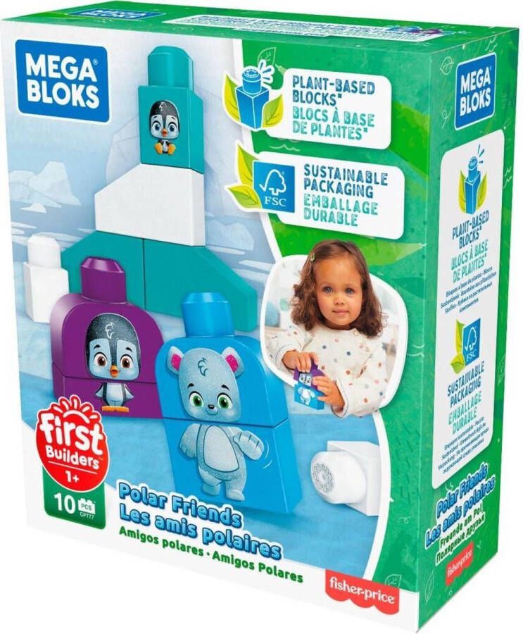 Dobeno MEGA BLOKS The Eco Polar Friends 10 blokken 12 maanden en +