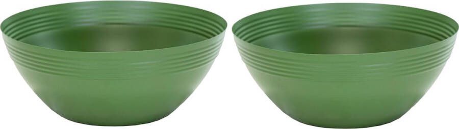 Mega Collections Bloemenschaal plantenschaal 2x zink groen D35 x H12 cm