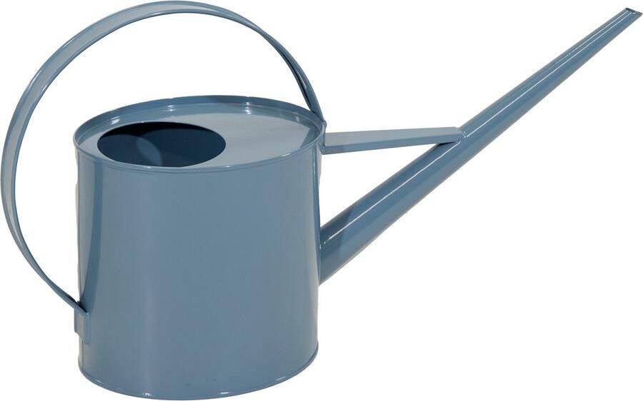 Mega Collections Gieter plantengieter Olivera metaal blauw 2 liter met lange schenktuit 43 x 13 x 26 cm