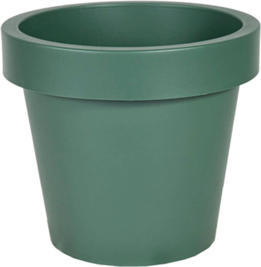 Mega Collections Plantenpot bloempot kunststof donkergroen buiten D40 x H35 cm