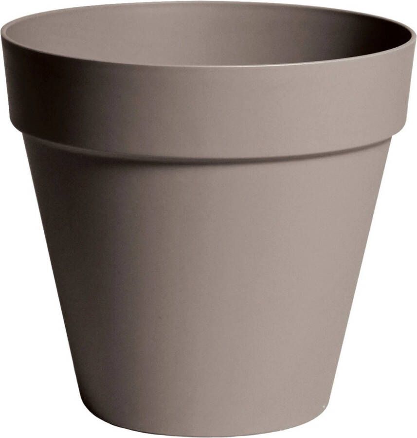 Mega Collections Plantenpot bloempot kunststof taupe bruin binnen buiten D26 x H22 cm