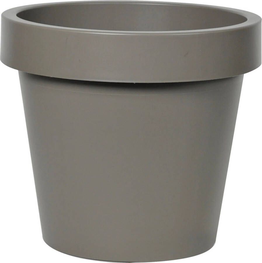 Mega Collections Plantenpot bloempot kunststof taupe bruin buiten D40 x H35 cm