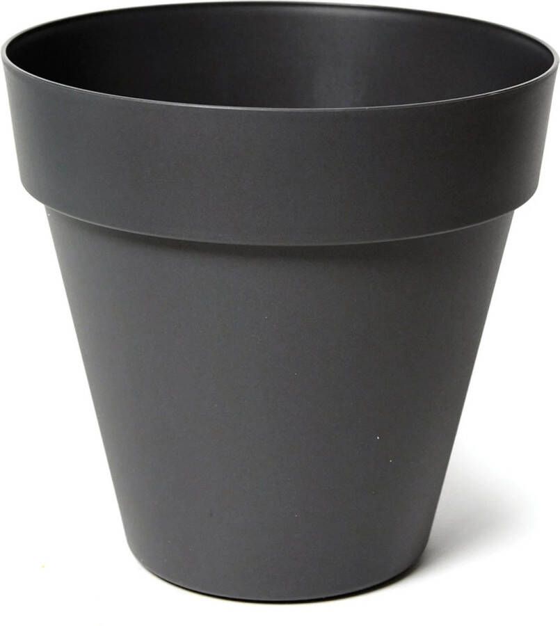 Mega Collections Plantenpot bloempot kunststof zwart binnen buiten D39 x H35 cm