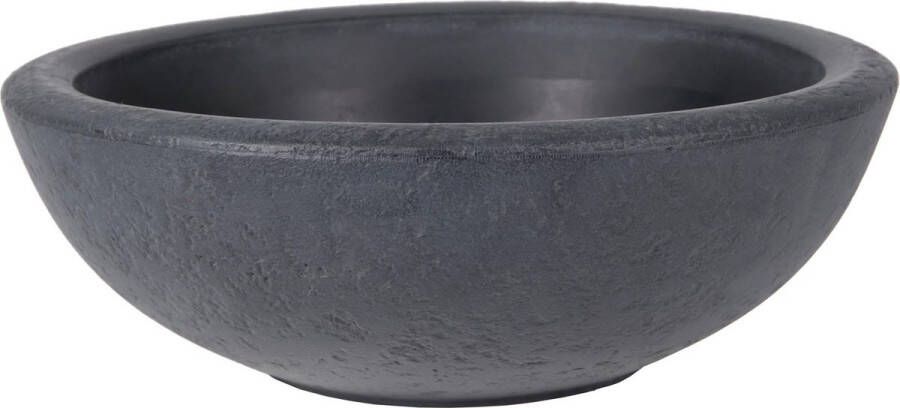 Mega Collections Plantenpot bloempot schaal kunststof grijs buiten D38 x H14 cm