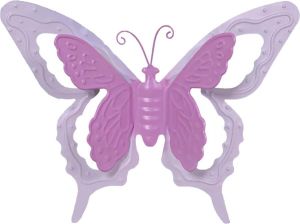 Mega Collections tuin schutting decoratie vlinder metaal roze 36 x 27 cm Tuinbeelden