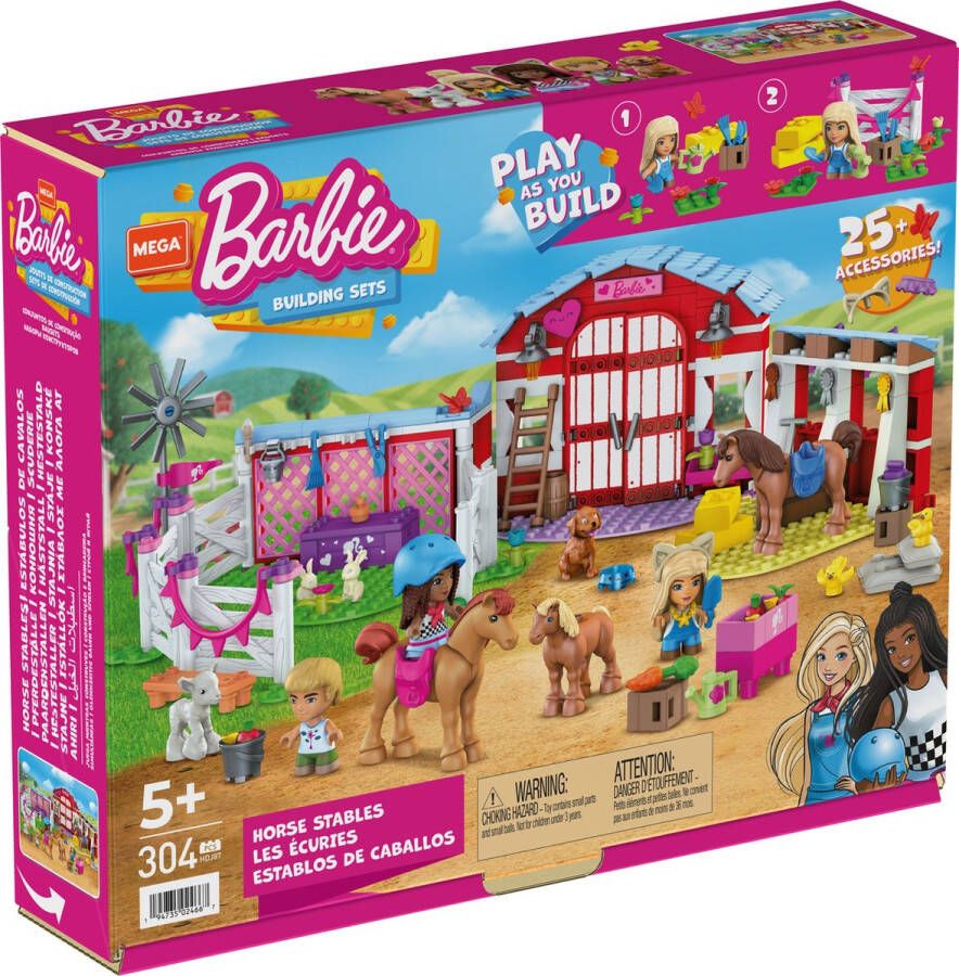 Mega Construx Barbie Paardenstal bouwset 304 bouwstenen