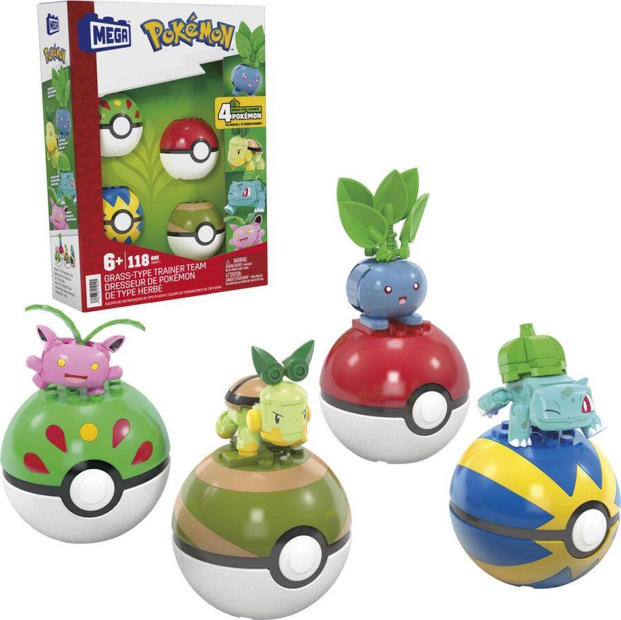 Mega Pokémon Grass Type Trainer Team Grasaanval Constructiespeelgoed Speelfiguur