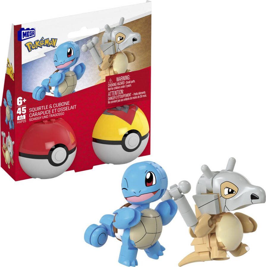 Mega Pokémon Squirtle en Cubone Constructiespeelgoed Speelfiguur