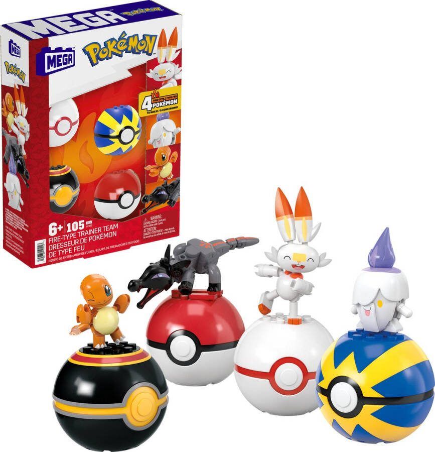 Mega Pokémon Vuuraanval Trainerteam Constructiespeelgoed Speelfiguur
