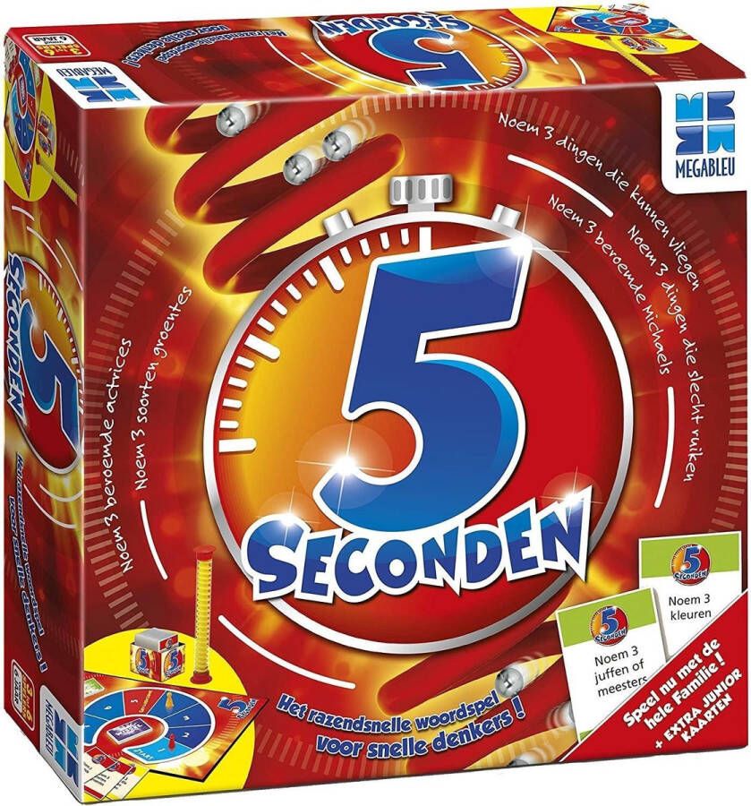 Megableu 5 Seconden Bordspellen Gezelschapsspel voor Familie Inclusief Junior Kaartspel Spelletjes voor kinderen