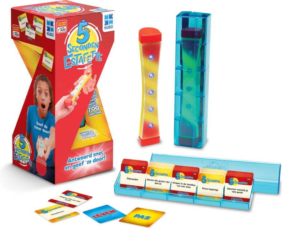 Megableu 5 Seconden Estafette Spelletjes voor kinderen en volwassenen met de elektronische estafette! Party Game voor vrienden en familie