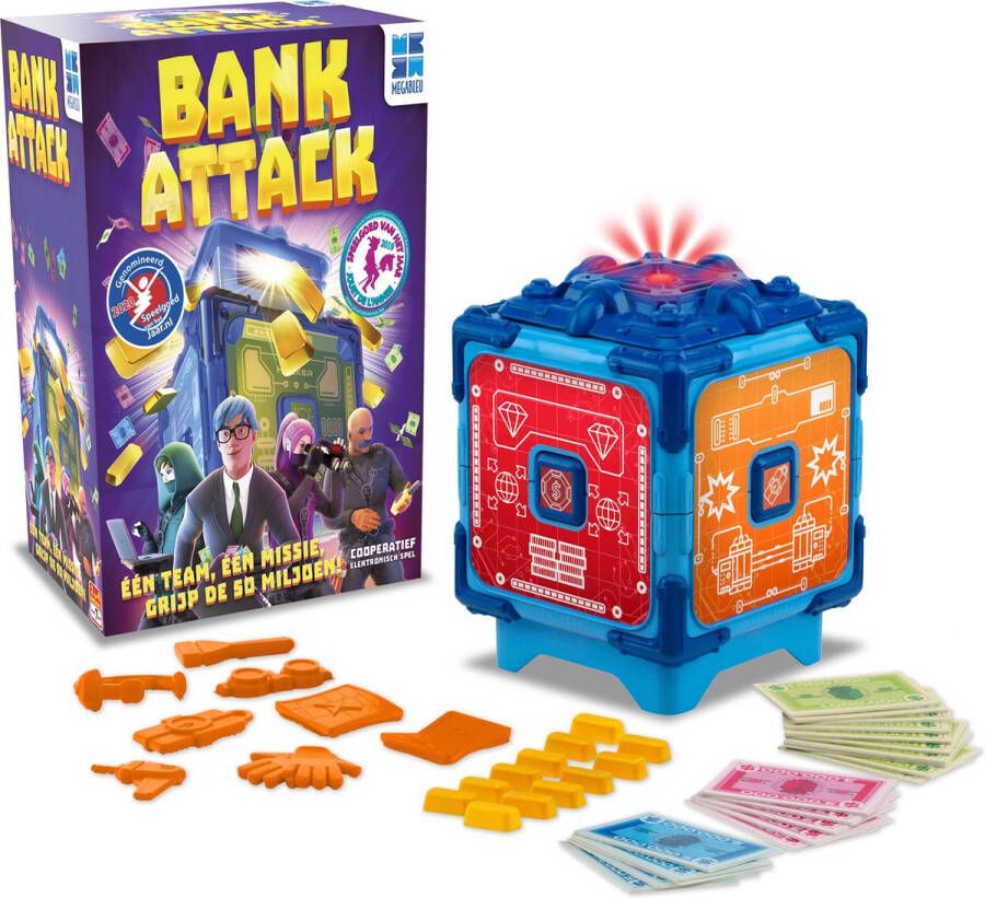 Megableu Bank Attack Coöperatieve spellen Gezelschapsspel voor Familie Elektronische Kluis inbegrepen spellen kinderen
