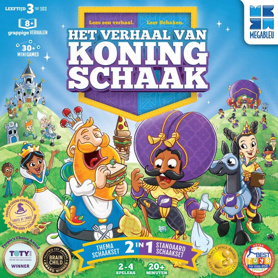 Megableu Het verhaal van Koning Schaak Bordspel Spelletjes voor Kinderen Leren Schaken Winnaar Speelgoed van Het Jaar Nederland 2022 STEAM 2 player games