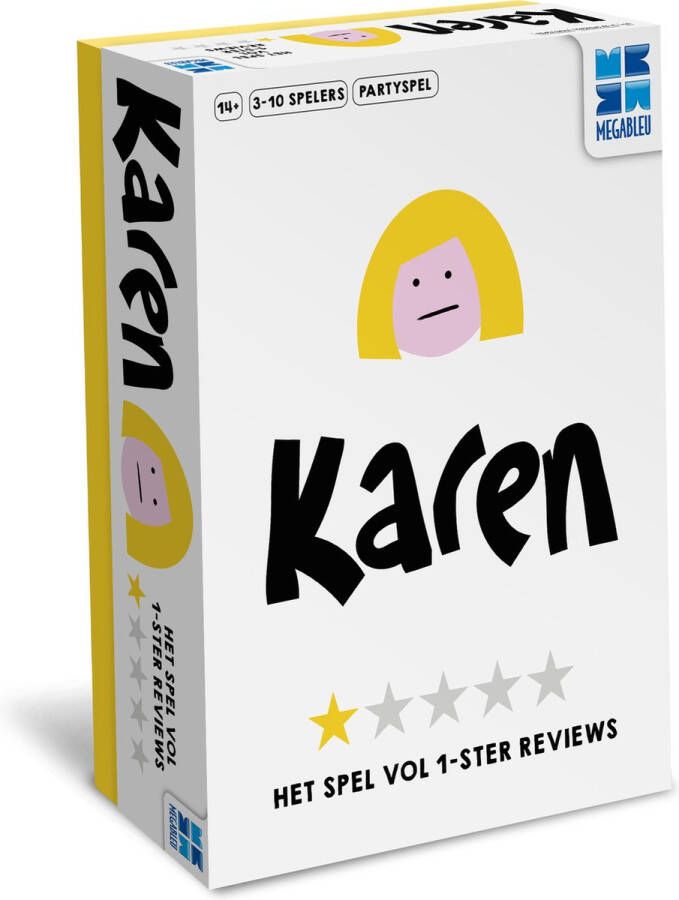 Megableu Karen Party Game- Spelletjes voor volwassenen gebaseerd op échte 1-sterrenreviews op het internet Nederlandstalige versie