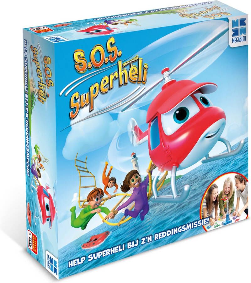 Megableu S.O.S. Super Heli Actiespel Gezelschapsspel voor kinderen Met zwaaiende ladder