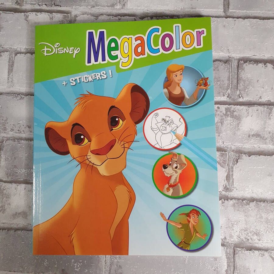 Megacolor Disney kleurboek Simba Leeuwekoning met stickers 125 pagina's uitermate geschikt voor kleurpotloden