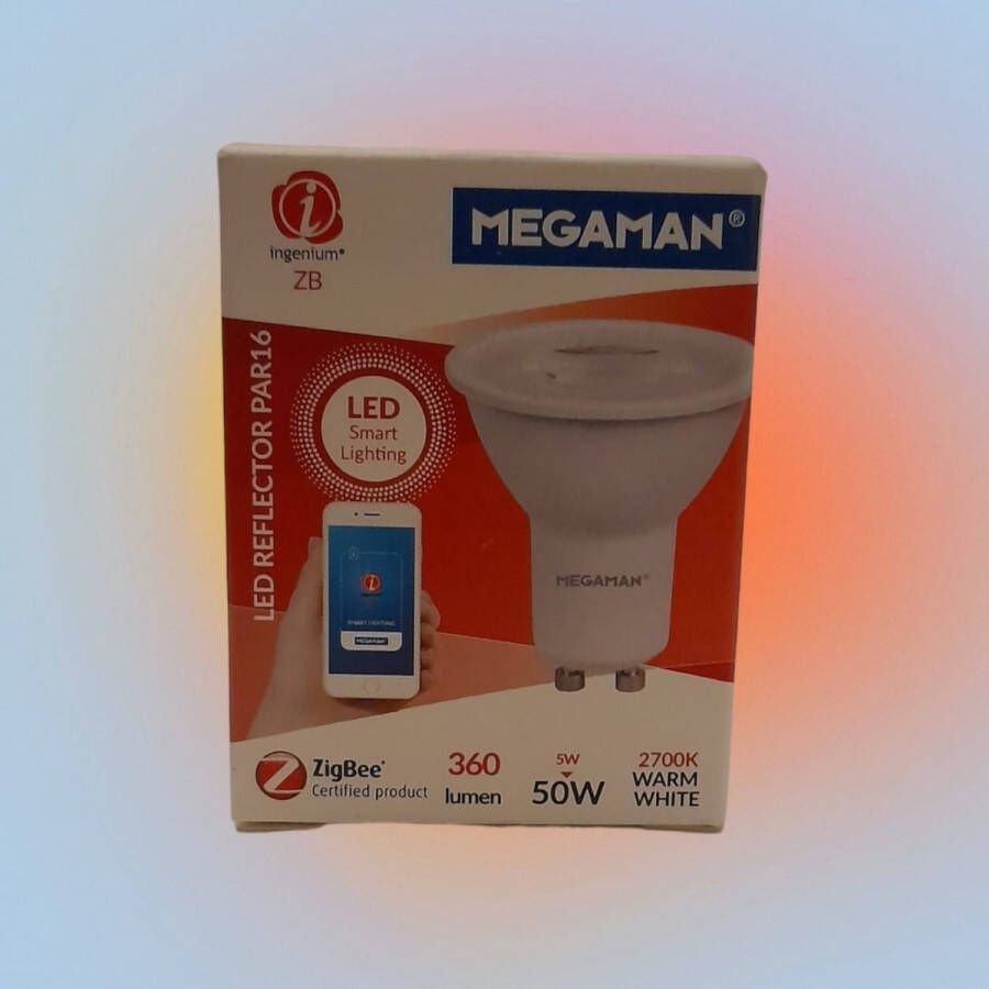 MEGAMAN ZB ZigBee Smart LED lamp GU10 Fitting WarmWit 360Lumen Energielabel A+ F slechts 5Watt vergelijkbaar met 50Watt
