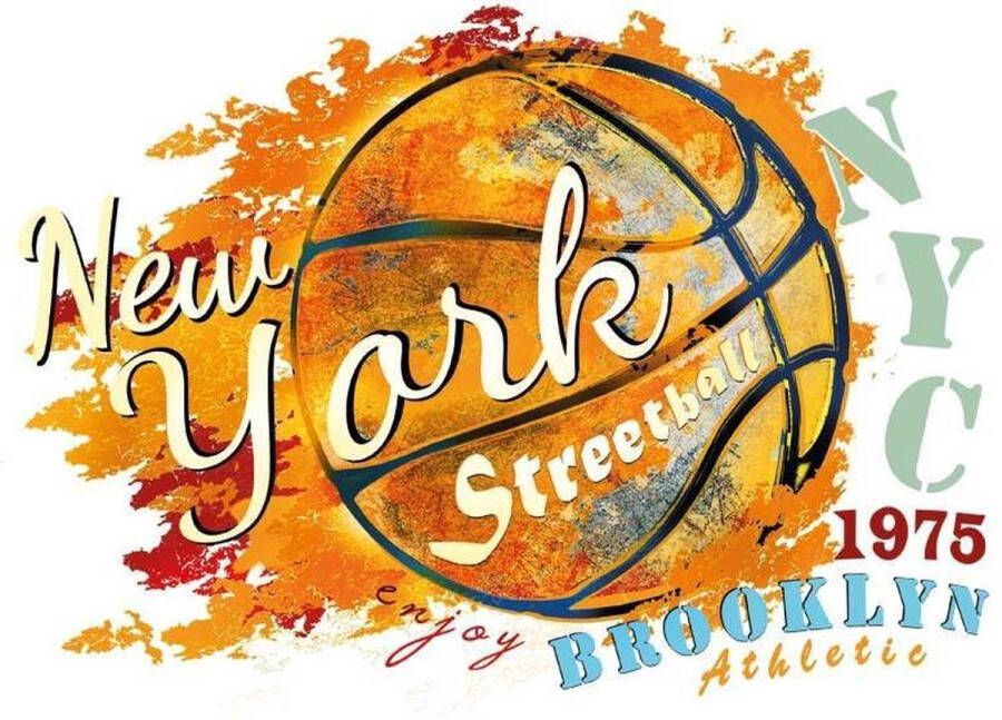 MegaMooi.nl New York City Basketbal Strijk Applicatie 25.5 cm 18 cm Oranje