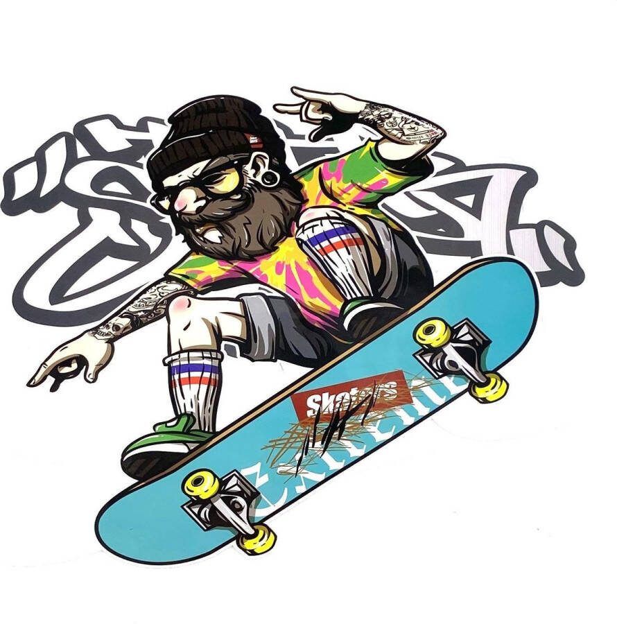 Skate Skateboard Extreme Skaters Full Color Strijk Applicatie 26 cm 19.8 cm Multicolor