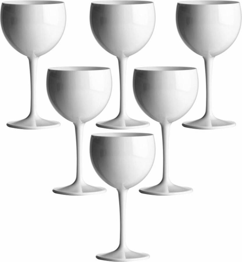 MeGoo Plastic wijn gin glazen wit 40cl Onbreekbaar 6 stuks