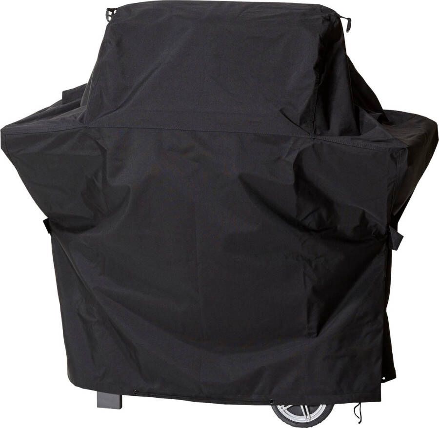 Mehr Garten Beschermhoes voor gasbarbecue trapeziumvormig 137 x 62 x 117 cm polyesterweefsel van het type Oxford 600D zwart