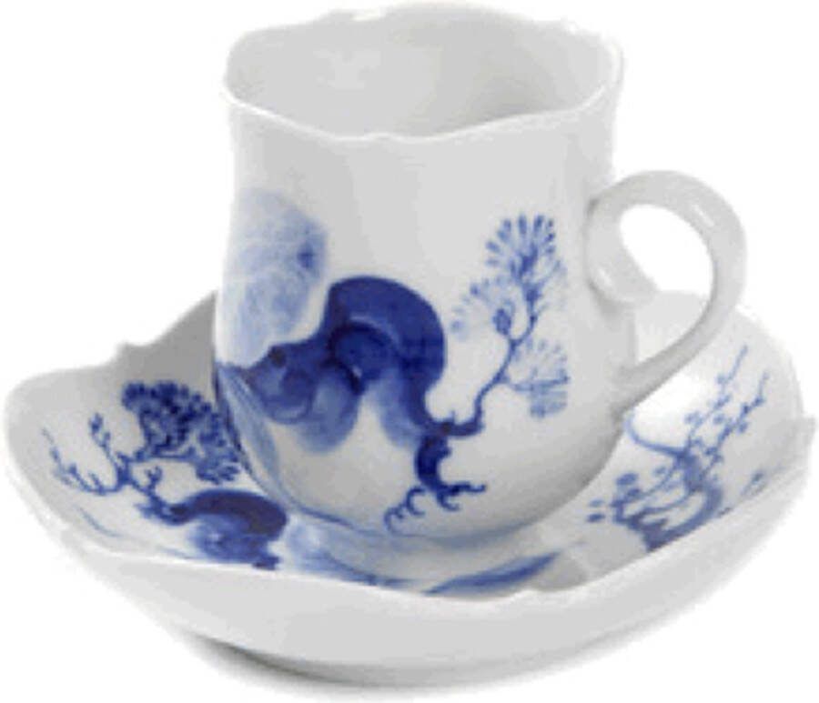 Meissen Espresso kop en schotel Blauwe Orchidee