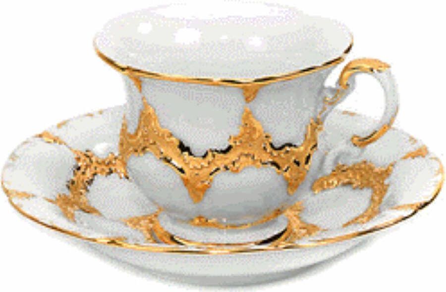 Meissen Espresso kop en schotel Goud Brons