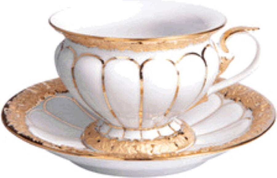 Meissen Koffie kop en schotel Goud Brons