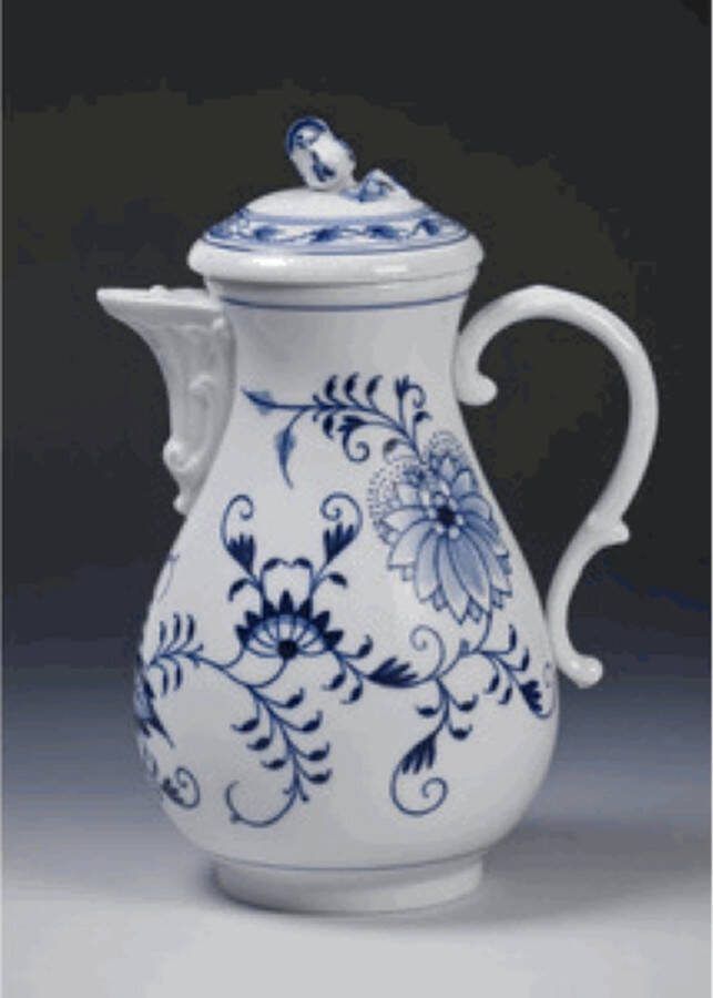 Meissen Koffiepot Blauwe uienpatroon Klasse II