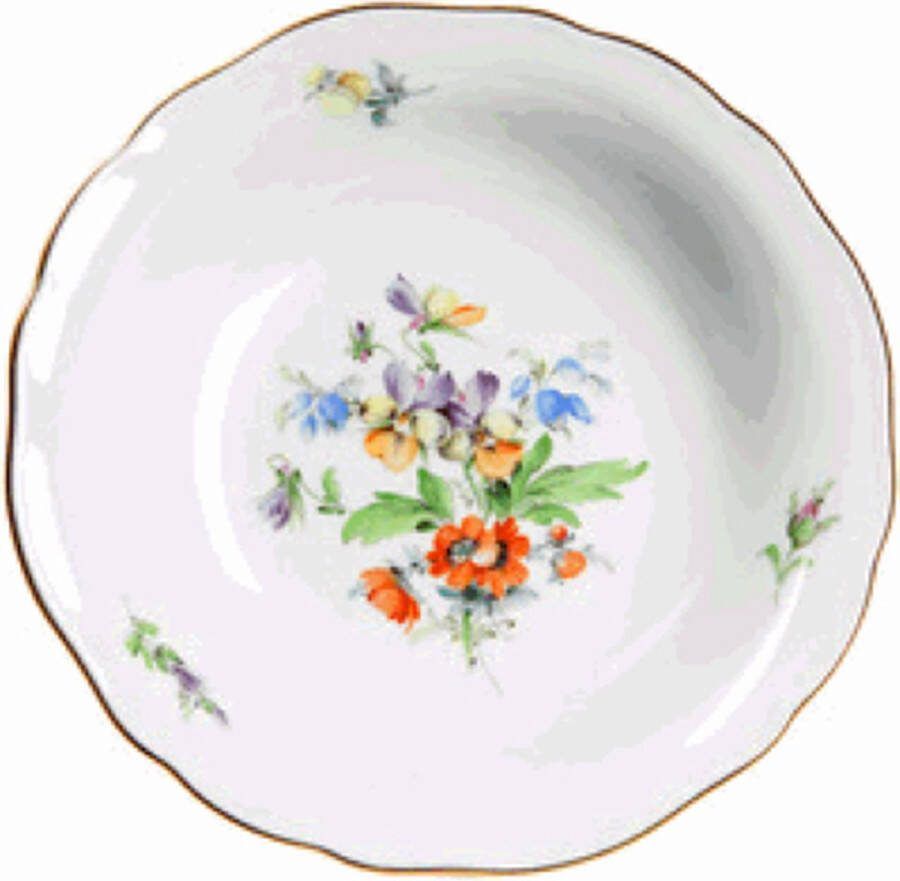 Meissen Kom Drie bloemenpatroon