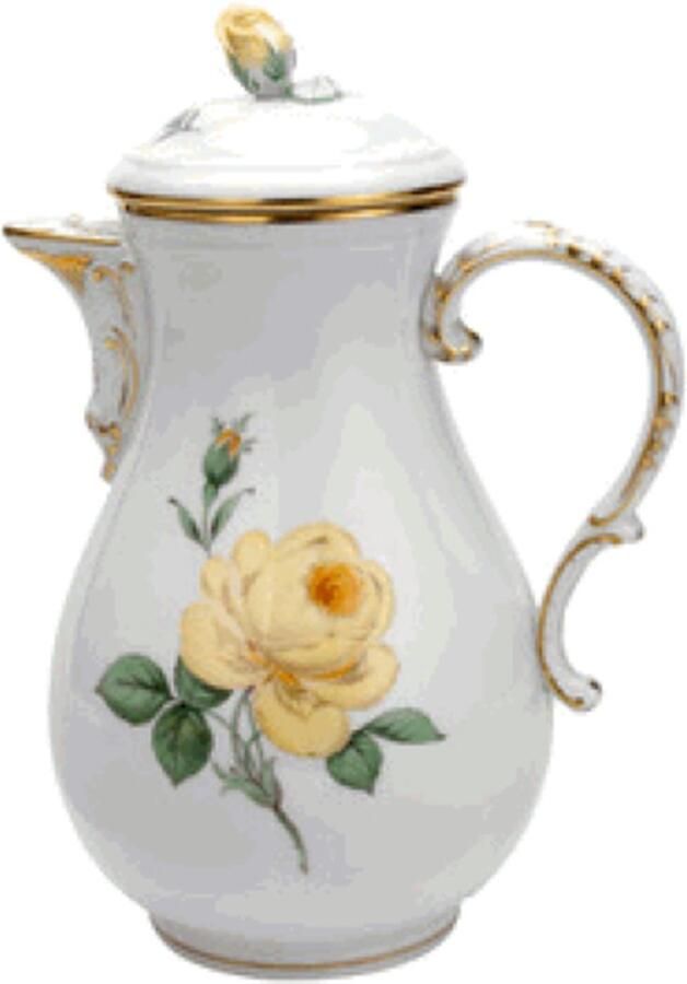 Meissen Koffiepot Gele roos