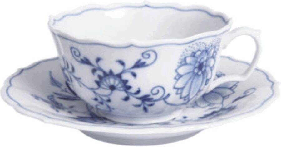 Meissen Thee kop en schotel Blauwe uienpatroon