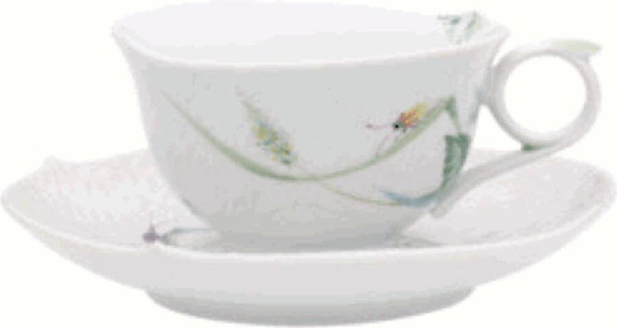 Meissen Thee kop en schotel Wellenspiel Woodland Flora