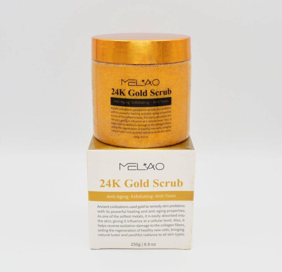 Melao 24 Karaats Goud Scrub Anti-Veroudering Scrub voor Lichaam 24K Gold Scrub -250 gram Body Scrub Suikerbasis