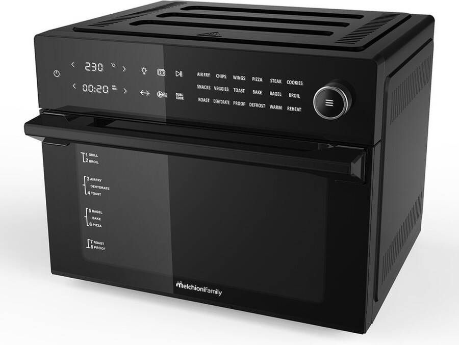Melchioni 118340032 friteuse Enkel 30 l Vrijstaand 1800 W Heteluchtfriteuse Zwart