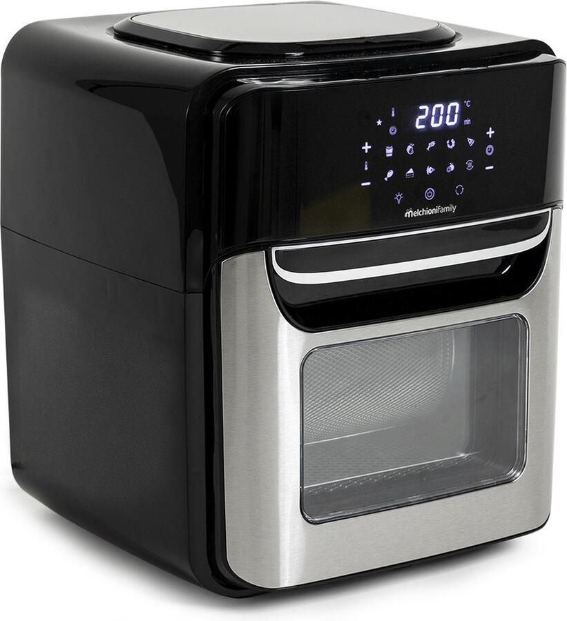 Melchioni 118340034 friteuse Enkel 12 l Vrijstaand 1700 W Heteluchtfriteuse Zwart Roestvrijstaal