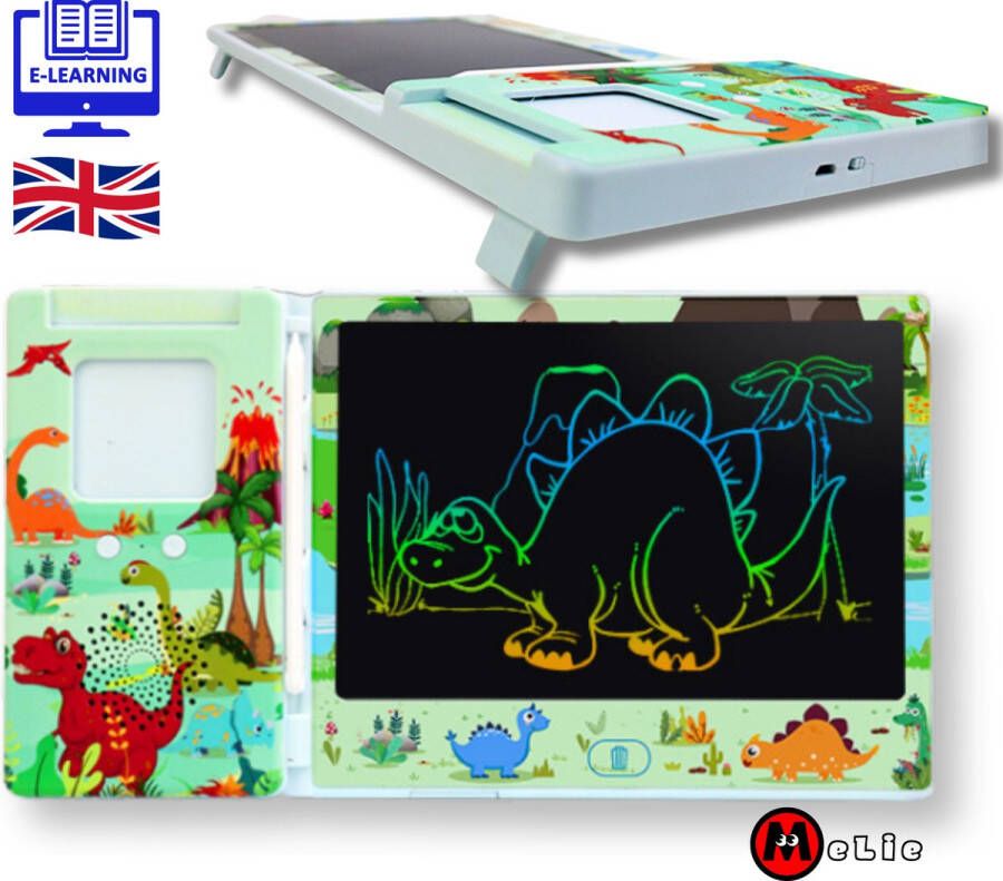 MeLie 8.5 Inch Groene LCD Tekentablet Engels Leren voor Kinderen Educatief Schrijftablet Interactief Speelgoed